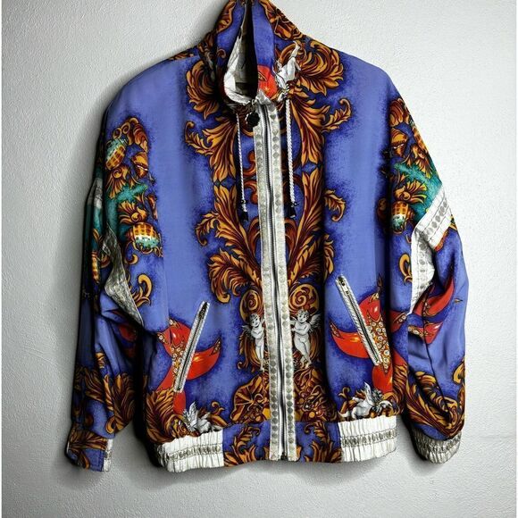 Vintage John Weitz Angel Full Zip Windbreaker Jacket Women’s Size Medium Purple - Picture 1 of 8